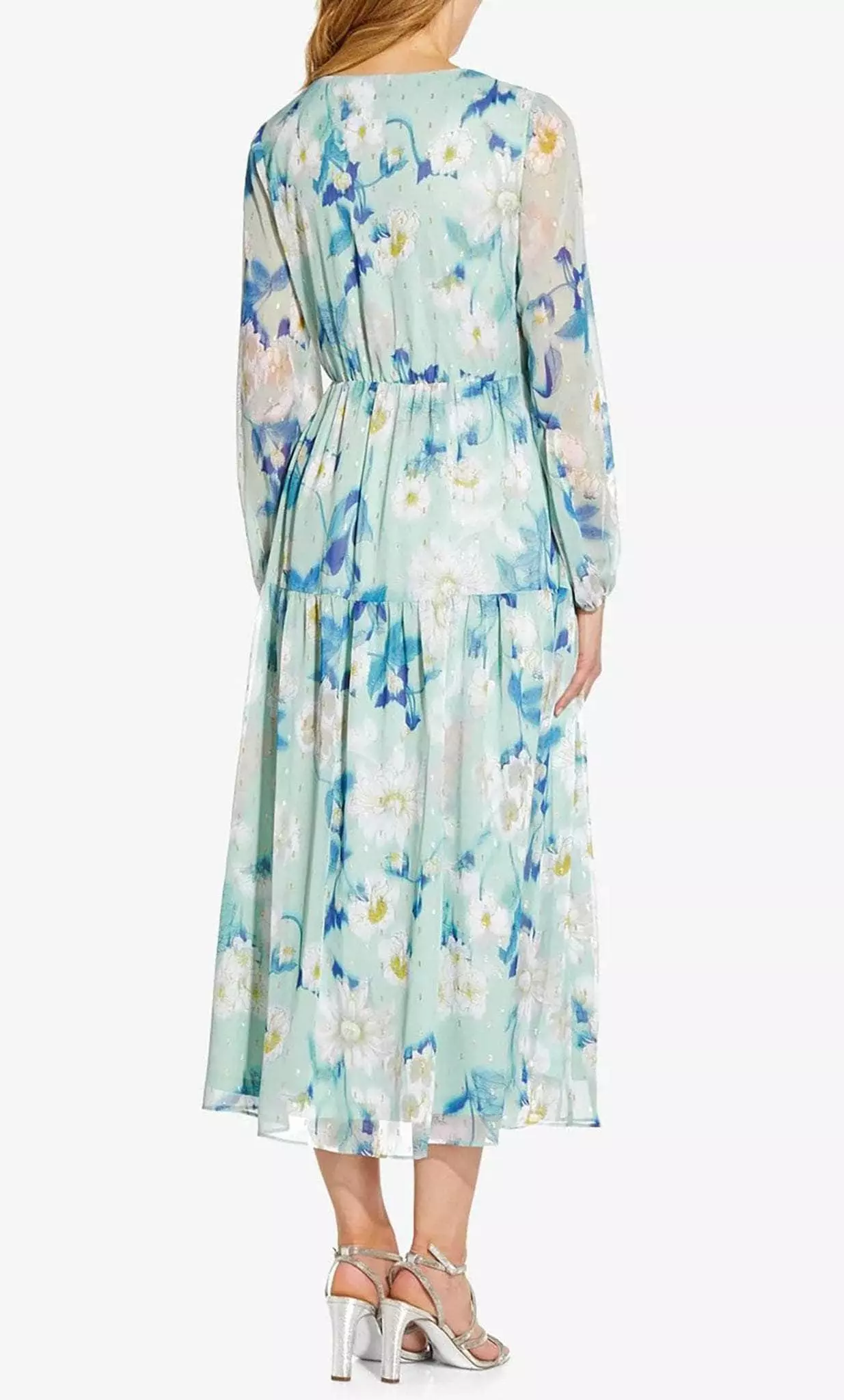 Adrianna Papell AP1E209021 - Tea Length Floral Bishop Dress 2 Adrianna Papell AP1E209021 - Tea Length Floral Bishop Dress - Image 2