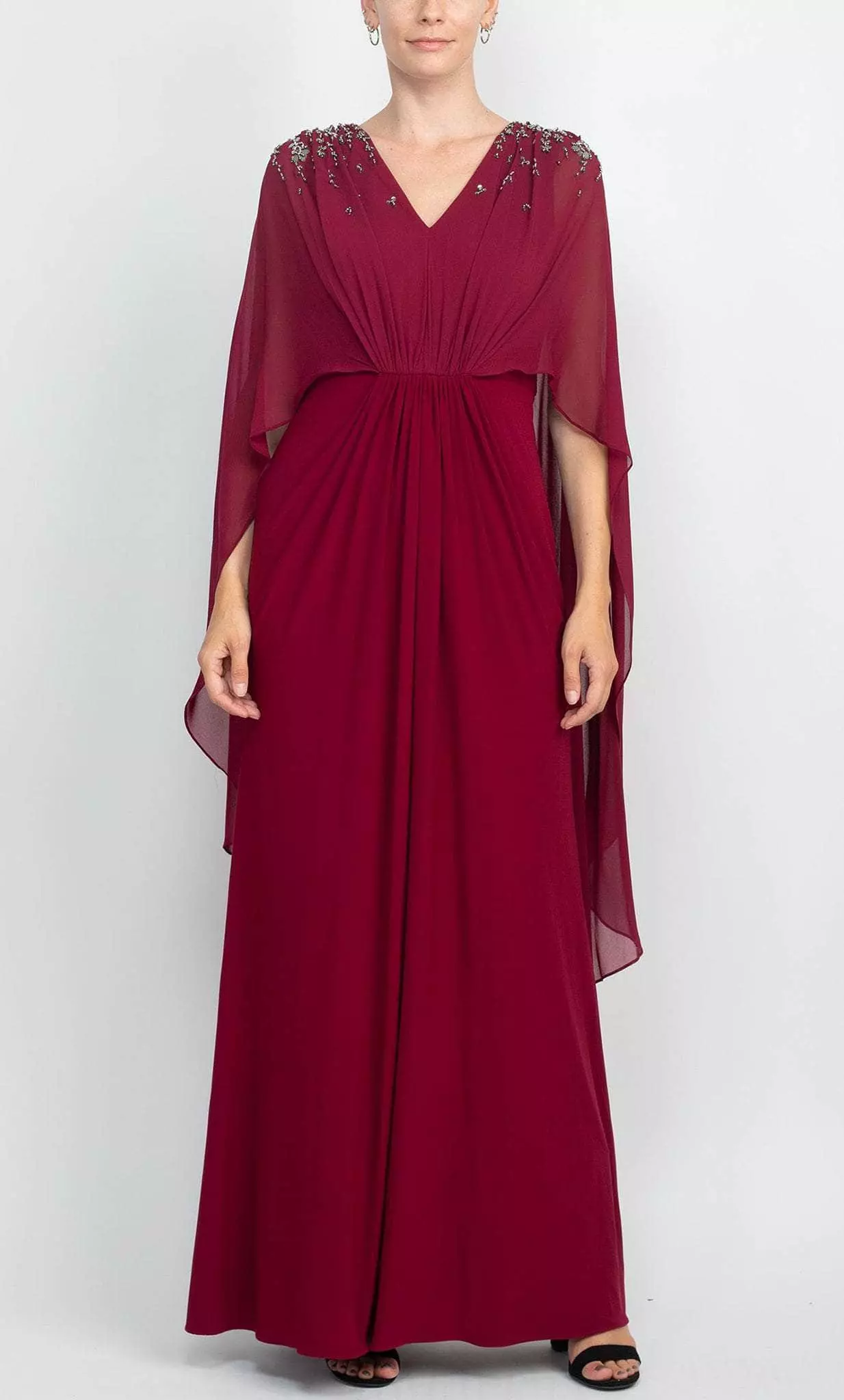 Adrianna Papell AP1E209131 - Chiffon V Neck Beaded Dress 1 Adrianna Papell AP1E209131 - Chiffon V Neck Beaded Dress