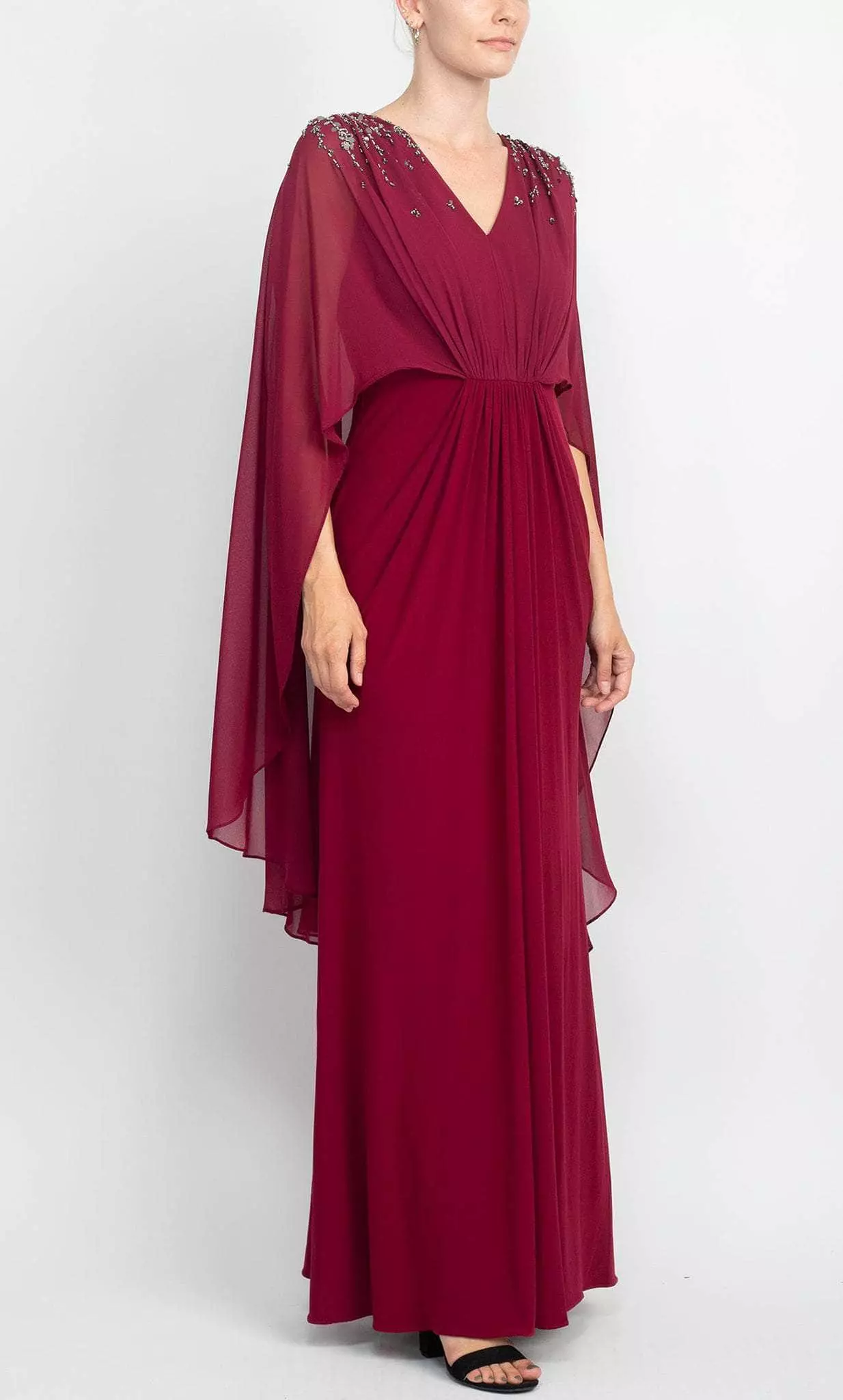 Adrianna Papell AP1E209131 - Chiffon V Neck Beaded Dress 3 Adrianna Papell AP1E209131 - Chiffon V Neck Beaded Dress - Image 3