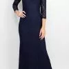 Adrianna Papell AP1E209461 - Straight-Across Neck Lace Evening Dress