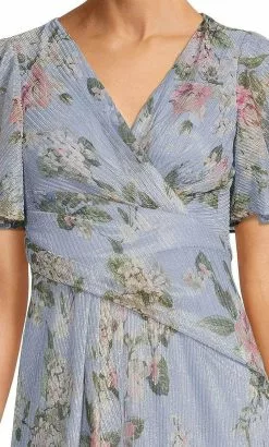 Adrianna Papell AP1E209735 - Short Sleeve V Neck Long Dress -Deals Adrianna Papell Store adrianna papell ap1e209735 short sleeve v neck long dress evening desses 32283777859667