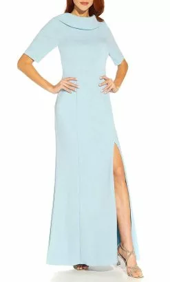 Adrianna Papell AP1E209924 - High Collar Formal Dress With Slit