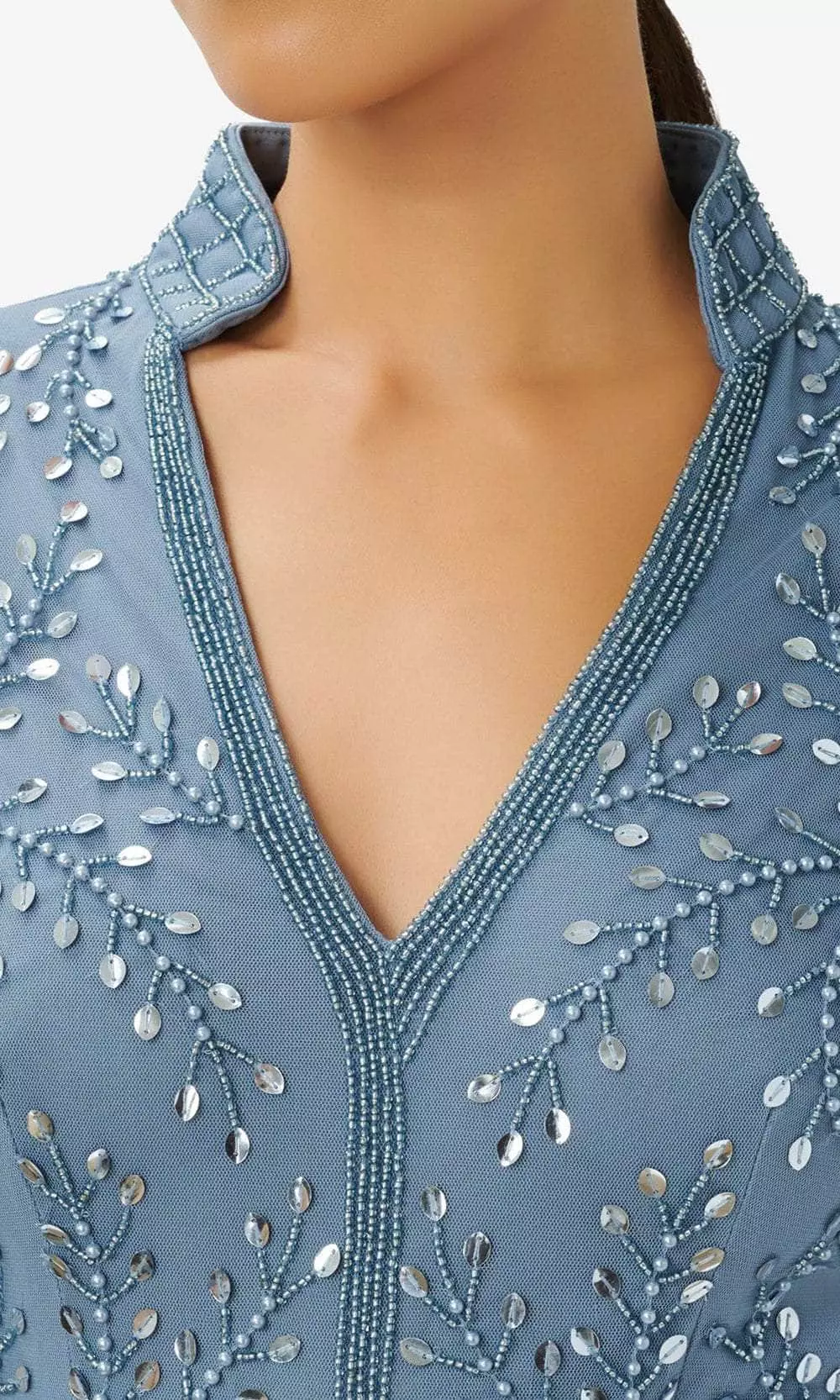 Adrianna Papell AP1E209946 P - Beaded Quarter Sleeve Evening Gown 4 Adrianna Papell AP1E209946 P - Beaded Quarter Sleeve Evening Gown - Image 4