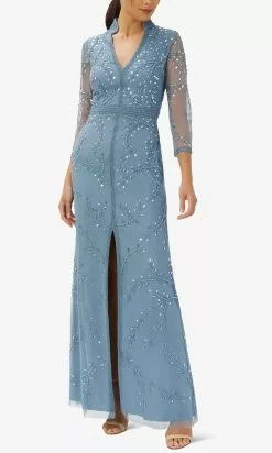 Adrianna Papell AP1E209946 P - Beaded Quarter Sleeve Evening Gown 6 Adrianna Papell AP1E209946 P - Beaded Quarter Sleeve Evening Gown -Deals Adrianna Papell Store adrianna papell ap1e209946 p beaded quarter sleeve evening gown evening dresses 31654736920659