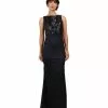 Adrianna Papell - Bateau Neckline Sequined Long Dress AP1E200234