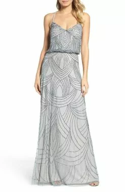 Adrianna Papell - Beaded Blouson Dress 91891180 -Deals Adrianna Papell Store adrianna papell beaded blouson dress 91891180 special occasion dress 0 slate 5446134595641