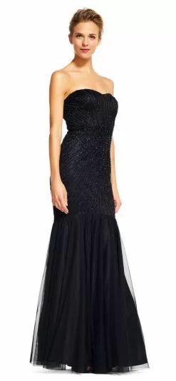 Adrianna Papell - Beaded Tulle Mermaid Gown AP1E200879 -Deals Adrianna Papell Store adrianna papell beaded tulle mermaid gown ap1e200879 special occasion dress 5446122569785