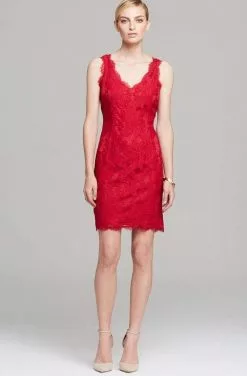 Adrianna Papell - Floral Lace V-Neck Sleeveless Dress 41895500 -Deals Adrianna Papell Store adrianna papell floral lace v neck sleeveless dress 41895500 special occasion dress 2 ruby 28310326509651