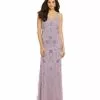 Adrianna Papell - Illusion V-Neckline Long Dress 91884420