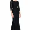 Adrianna Papell - Long Sleeves Lace Long Dress 91879130