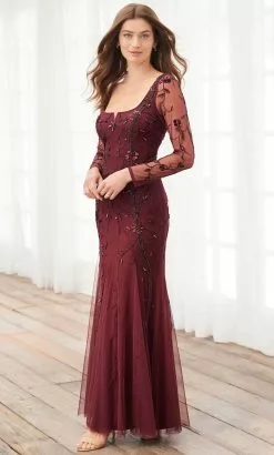 Adrianna Papell Platinum 40396 - Sheer Floral Beaded Dress -Deals Adrianna Papell Store adrianna papell platinum 40396 sheer floral beaded dress evening dresses 32312295293011