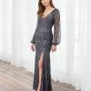 Adrianna Papell Platinum 40400 - Sequin V Neck Evening Dress