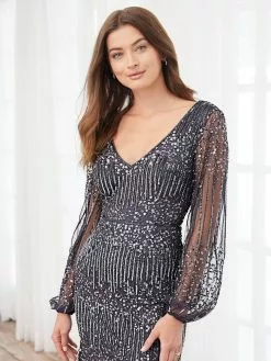 Adrianna Papell Platinum 40400 - Sequin V Neck Evening Dress 6 Adrianna Papell Platinum 40400 - Sequin V Neck Evening Dress -Deals Adrianna Papell Store adrianna papell platinum 40400 sequin v neck evening dress evening dresses 32312321867859
