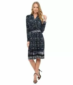 Adrianna Papell - Printed V-Neck Dress 15246570