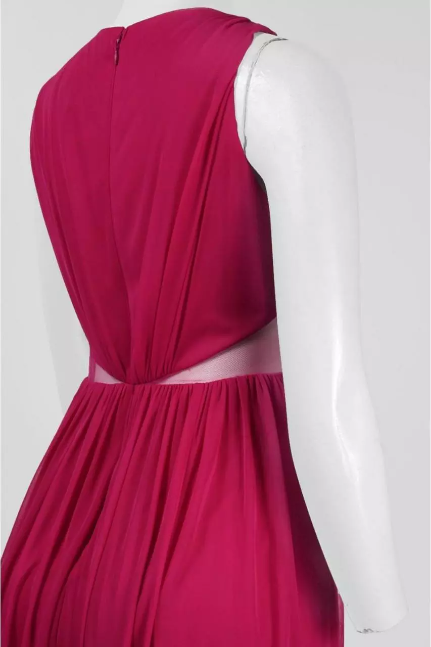 Adrianna Papell - Ruched Jewel Neck Dress 191926970 3 Adrianna Papell - Ruched Jewel Neck Dress 191926970 - Image 3