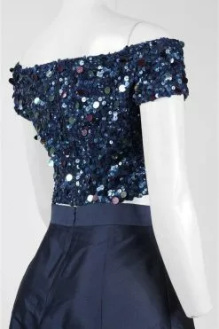 Adrianna Papell - Sequined High Low Gown AP1E201583 -Deals Adrianna Papell Store adrianna papell sequined high low gown ap1e201583 special occasion dress 5446272417849