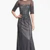 Adrianna Papell - Sequined Jewel Neck Dress 91863332