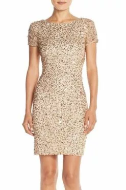 Adrianna Papell - Sequined Mesh Dress 41900220 9 Adrianna Papell - Sequined Mesh Dress 41900220 -Deals Adrianna Papell Store adrianna papell sequined mesh dress 41900220 special occasion dress 28966629408851