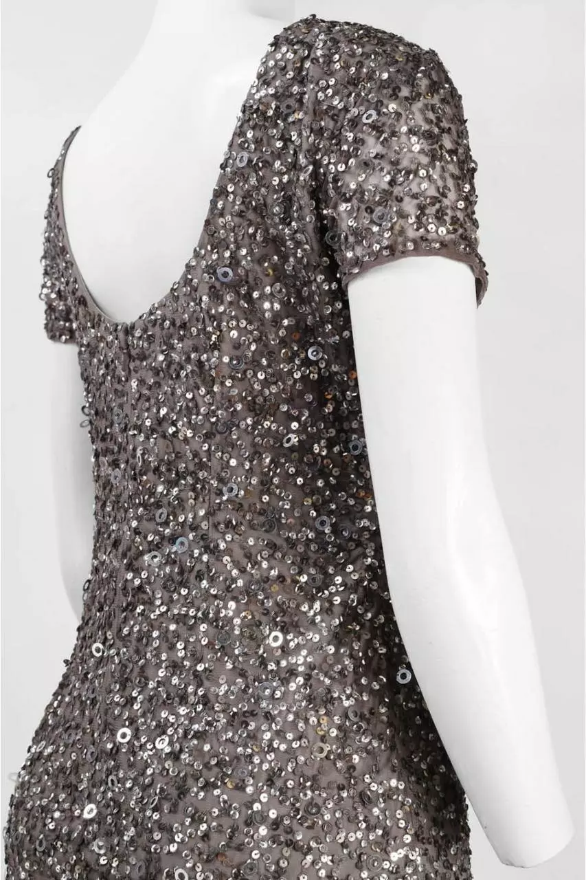 Adrianna Papell - Sequined Mesh Dress 41900220 3 Adrianna Papell - Sequined Mesh Dress 41900220 - Image 3