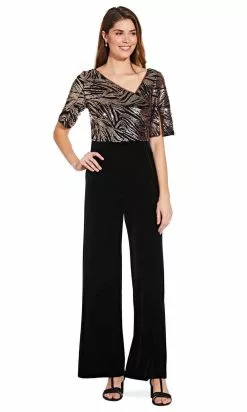 Adrianna Papell - Sequined V Neck Jumpsuit AP1E206295 - 1 Pc Black Rosegold In Size 2 Available 6 Adrianna Papell - Sequined V Neck Jumpsuit AP1E206295 - 1 Pc Black Rosegold In Size 2 Available -Deals Adrianna Papell Store adrianna papell sequined v neck jumpsuit ap1e206295 1 pc black rosegold in size 2 available ccsale 2 black rosegold 28663580557395