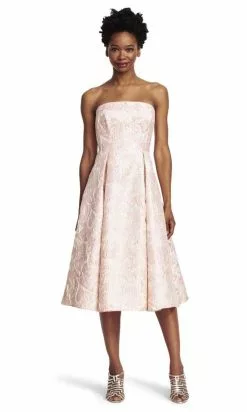 Adrianna Papell - Strapless Floral A-Line Dress 41911800 - 1 Pc Pink In Size 12 Available