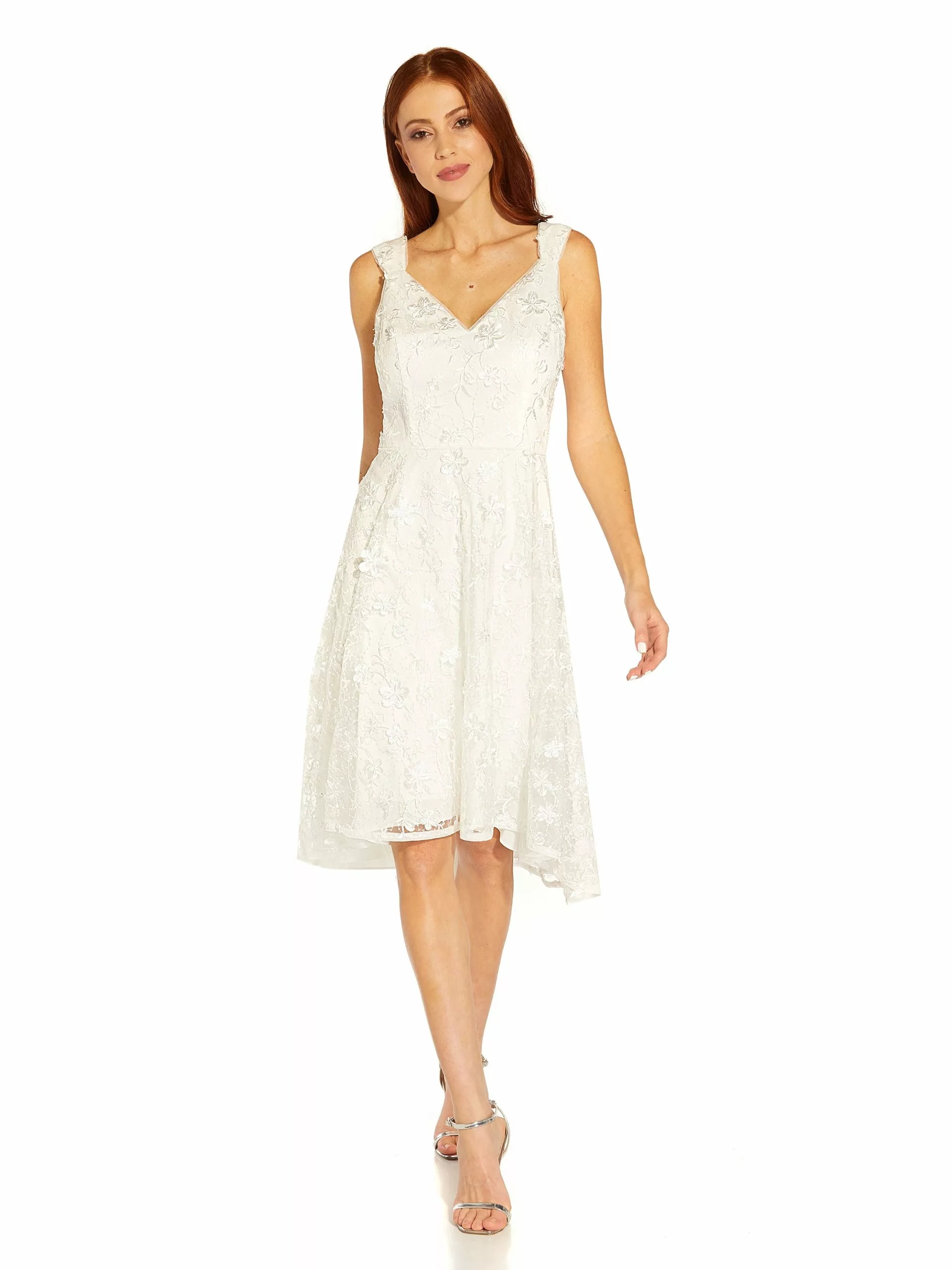 Adrianna Papell Ivory Lace Cocktail Dress 1 Adrianna Papell Ivory Lace Cocktail Dress