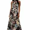Adrianna Papell Chiffon Printed Halter Gown