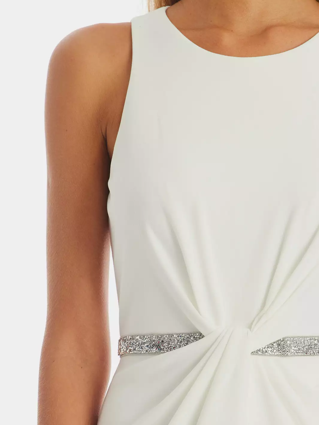 Adrianna Papell Crystal Waist Crepe Jumpsuit 6 Adrianna Papell Crystal Waist Crepe Jumpsuit - Image 6