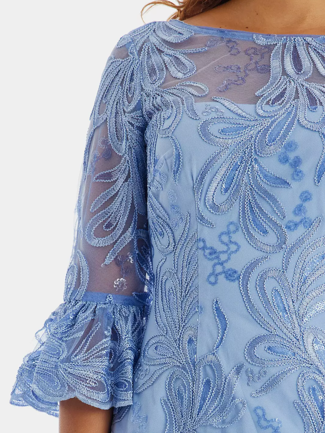 Adrianna Papell Bell Sleeve Embroidery Dress 4 Adrianna Papell Bell Sleeve Embroidery Dress - Image 4