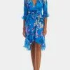 Adrianna Papell Floral Chiffon Wrap Dress