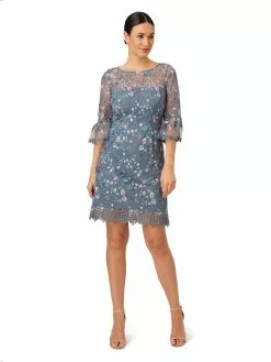 Adrianna Papell Embroidered Bell Sleeve Dress -Deals Adrianna Papell Store e7b0005e 1b90 4df4 aef4 0bb8bfa88e2b