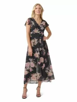 Adrianna Papell Metallic Chiffon Jumpsuit -Deals Adrianna Papell Store ebb98db4 0d7e 407f a727 9e94dafe1c53