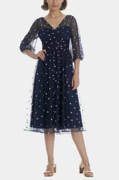 Adrianna Papell Glitter Tulle Dress